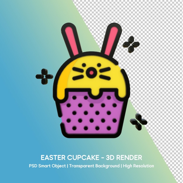 Pastel de Pascua 3D con orejas de conejo