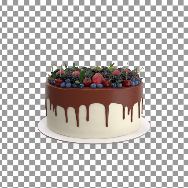 Pastel de PSD en un fondo aislado y transparente