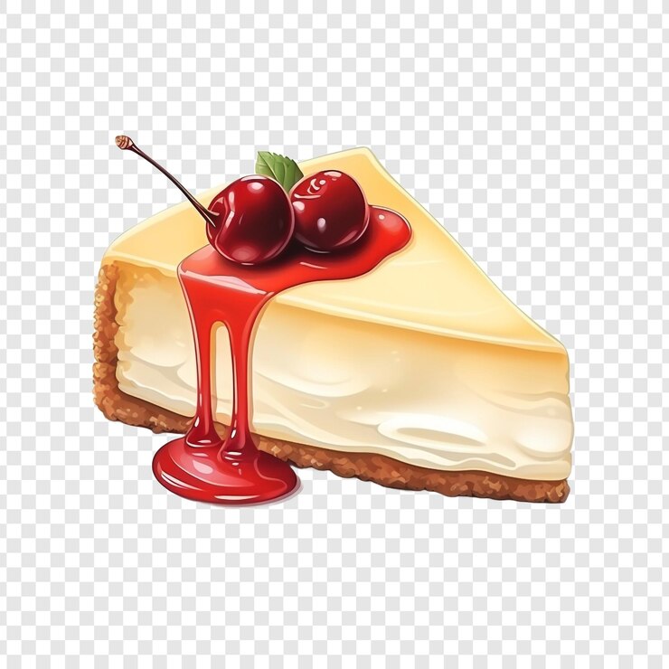 PSD pastel de queso aislado sobre un fondo transparente