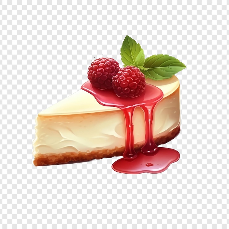PSD pastel de queso aislado sobre un fondo transparente