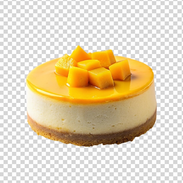 Pastel de queso de mango aislado sobre un fondo transparente