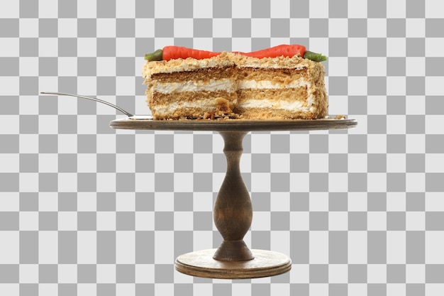 Pastel de zanahorias de PNG aislado sobre un fondo blanco