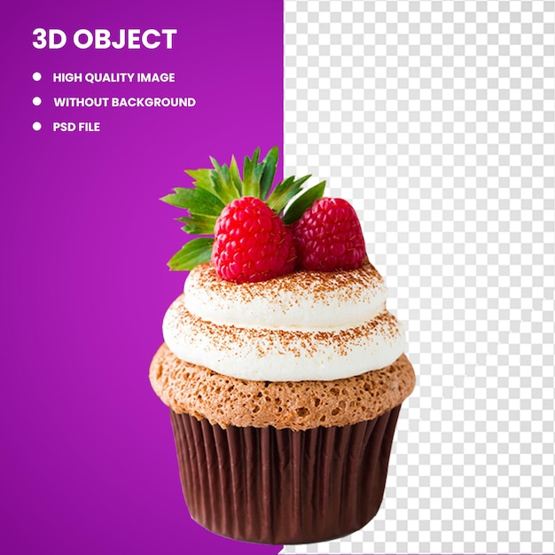 pastelito de 3d con fresas