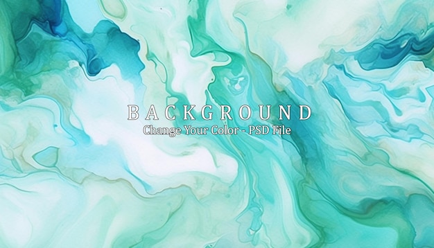 Pastell-Cyan-Mint-Flüssigmarmor-Aquarell Generative KI