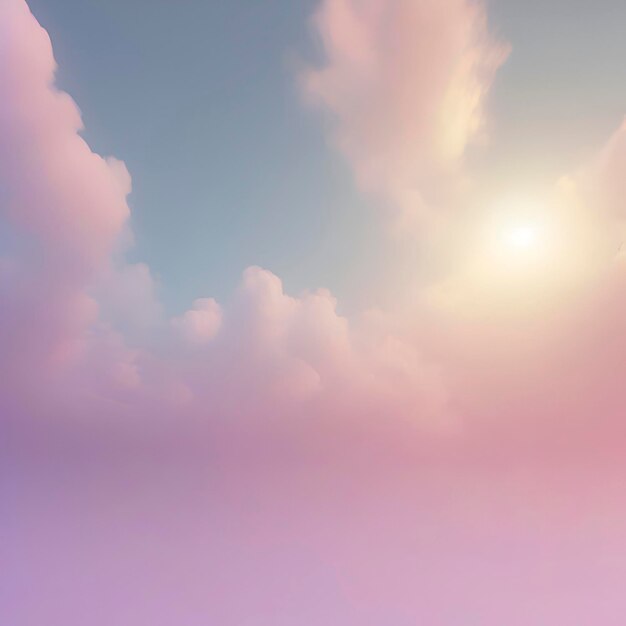 PSD pastellfarbener himmelswolken- und sonnenlicht-farbverlaufshintergrund aigenerated