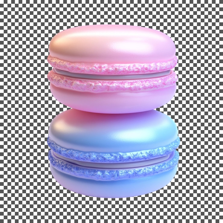 PSD pastellrosa und blaue macarons auf durchsichtigem hintergrund