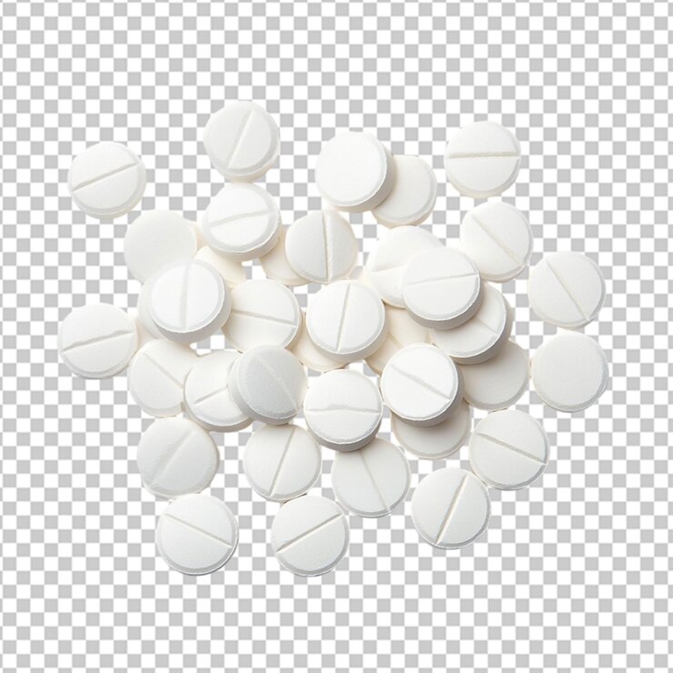 PSD pastillas blancas y botella de plástico