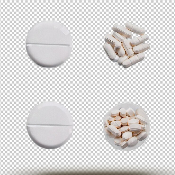 PSD pastillas flotantes aisladas sobre un fondo transparente