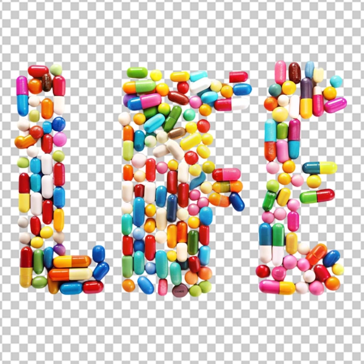 PSD pastillas sobre un fondo transparente