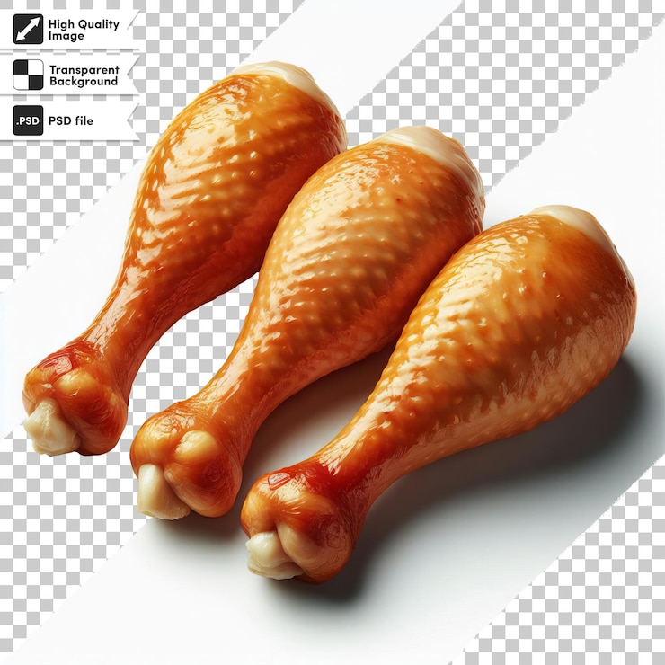 PSD patas de pollo crudas psd con especias en fondo transparente con capa de máscara editable