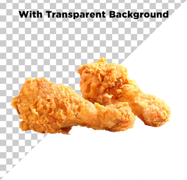 Patas de pollo fritas palos de batería en un fondo transparente