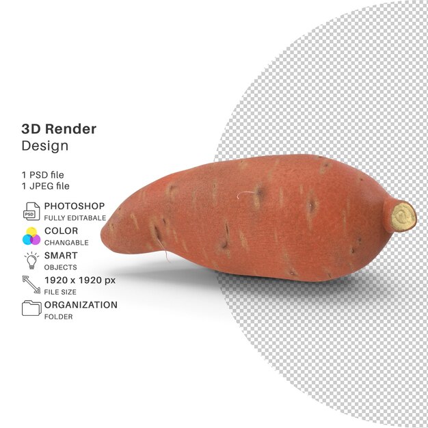 Patata dulce 3D Reder