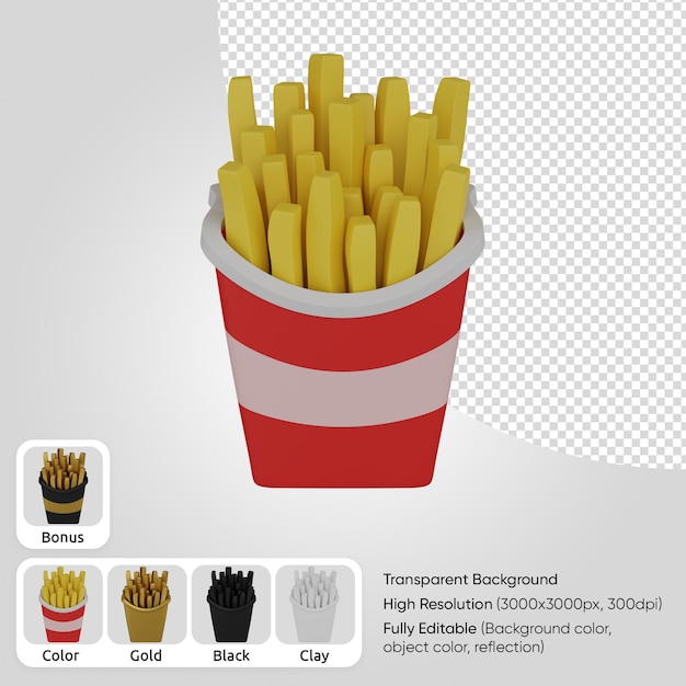 PSD patatas fritas 3d