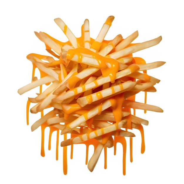 PSD patatas fritas con queso png