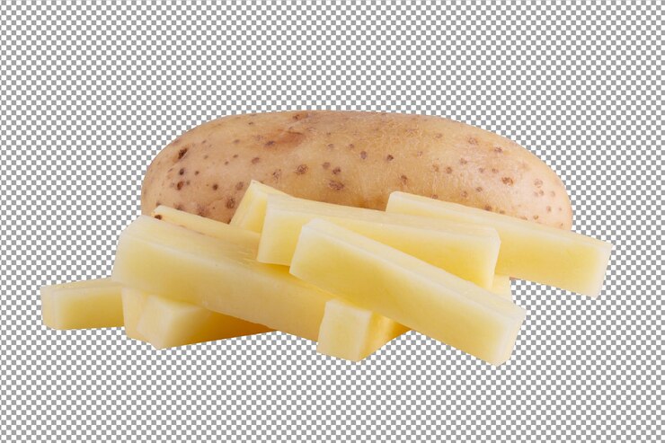 PSD patates crues isolées sur fond alpha