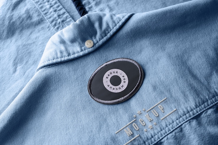 PSD patch-attrappe auf jeansstoff