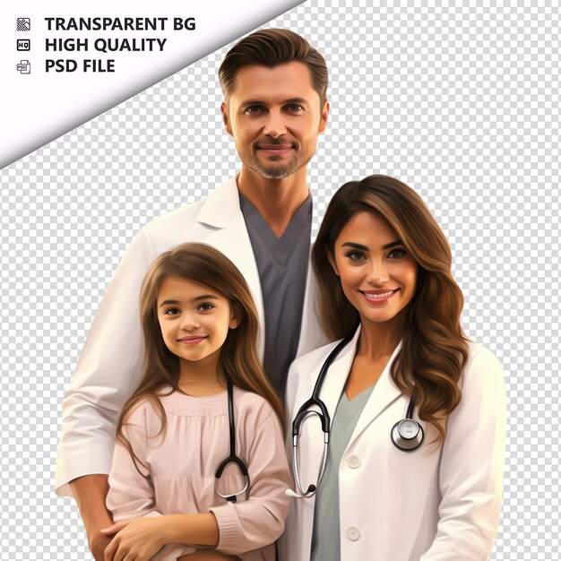 Patient latin family ultra-realistischer stil weißer hintergrund