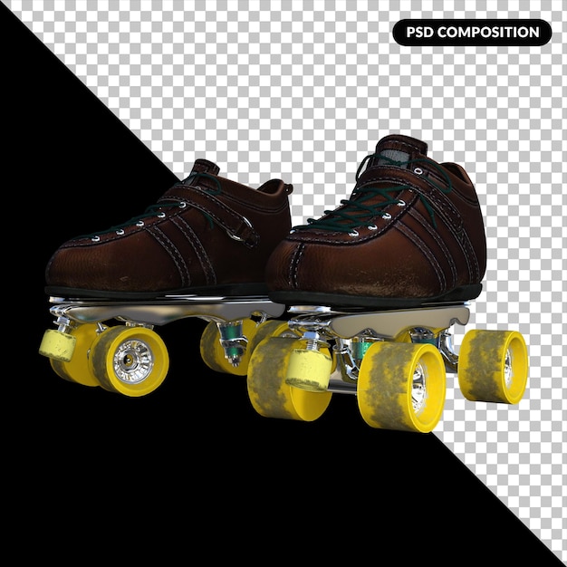 PSD patines, aislado, 3d, interpretación