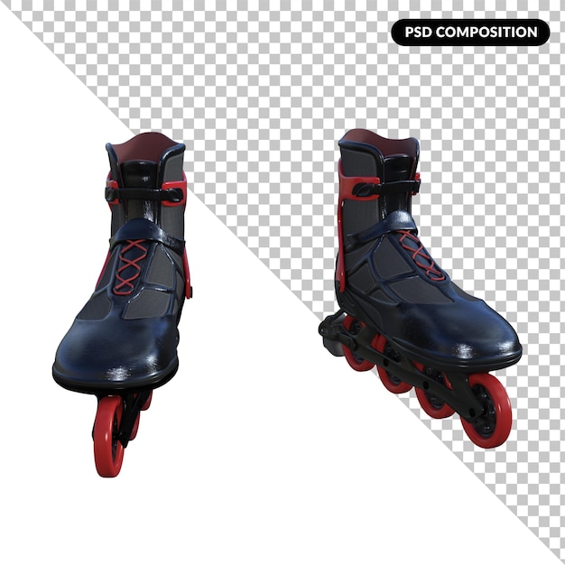 patines, aislado, 3d, interpretación