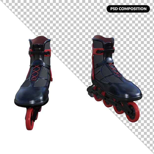 PSD patines, aislado, 3d, interpretación