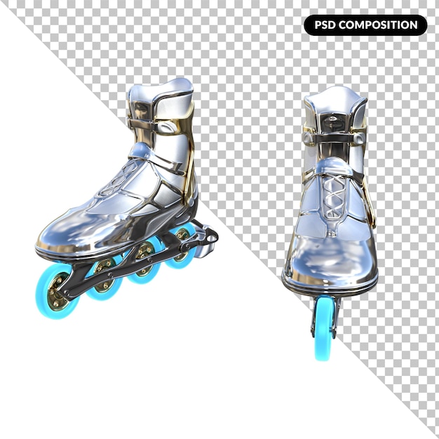 PSD patines, aislado, 3d, interpretación