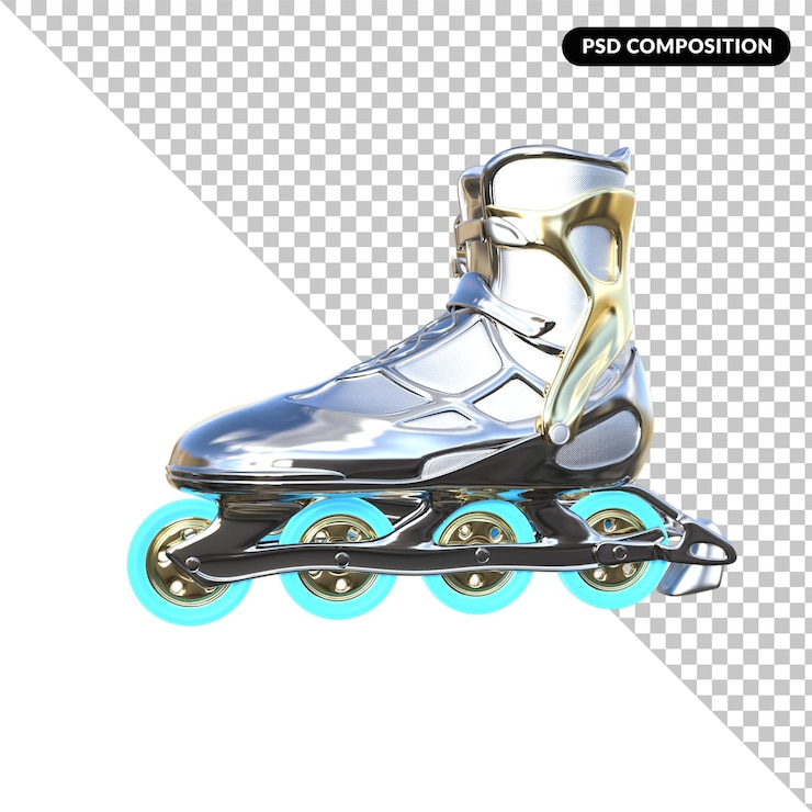 PSD patines, aislado, 3d, interpretación