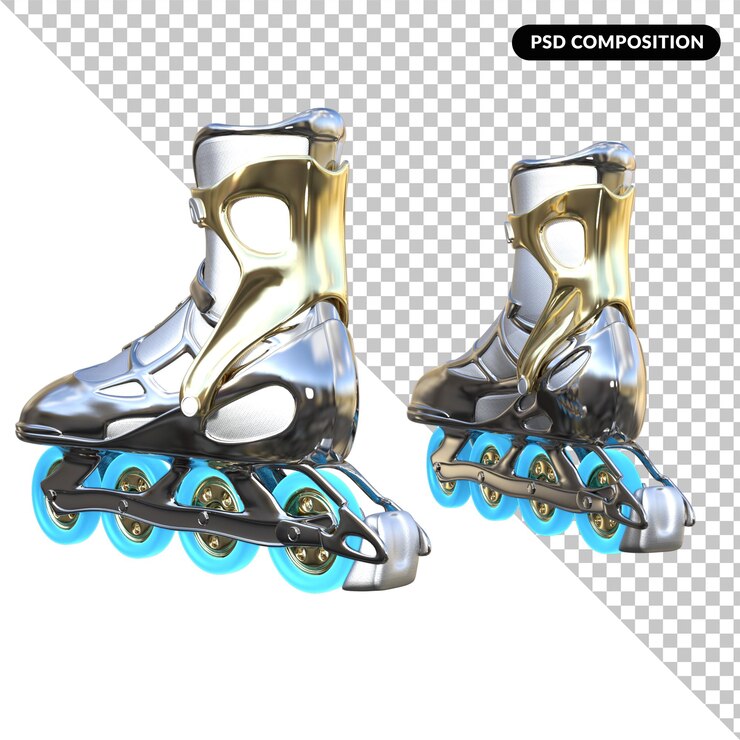 PSD patines, aislado, 3d, interpretación