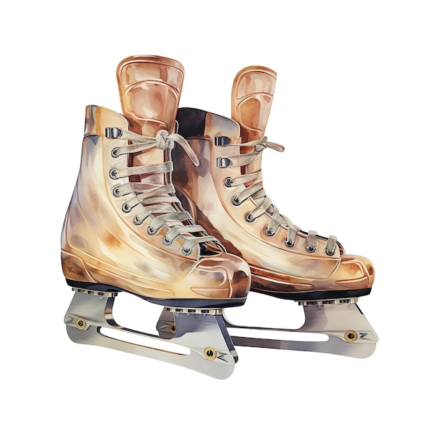 PSD patines de hielo para el evento de navidad estilo de acuarela ai generado