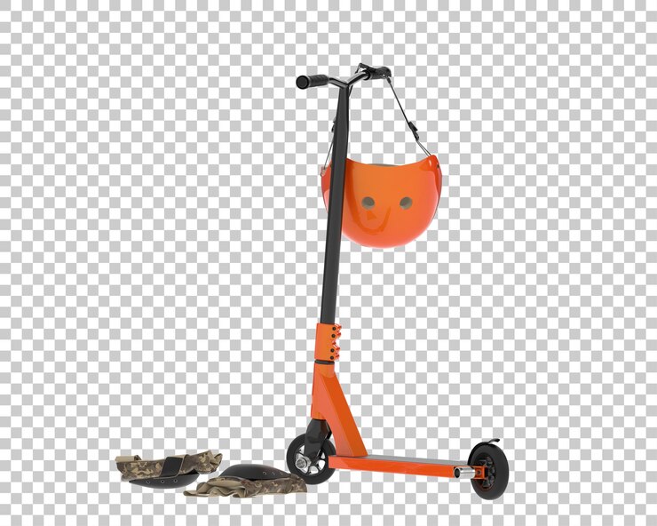 PSD patinete aislado sobre fondo transparente ilustración de renderizado 3d