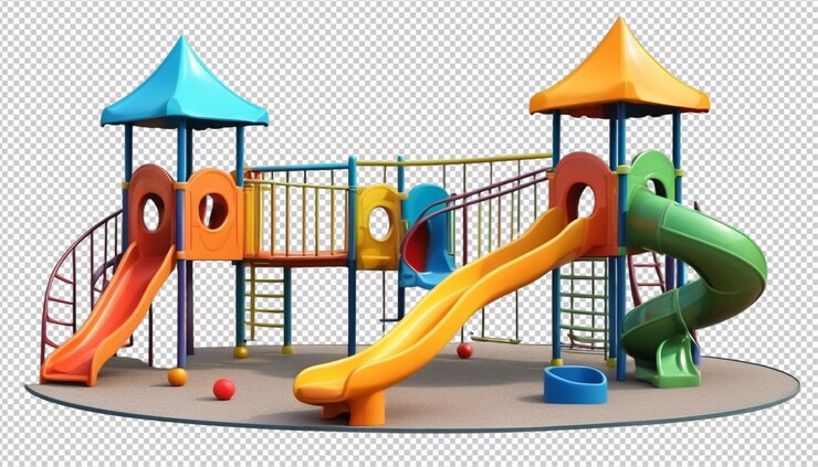 PSD patio de juegos colorido para niños en png transparente