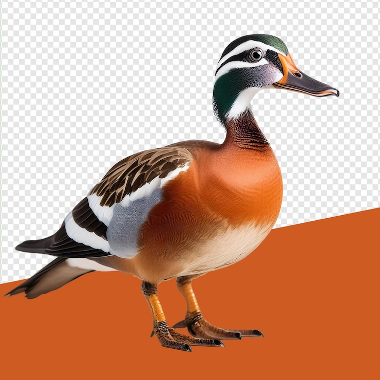 PSD patito de pie solo fondo transparente en png