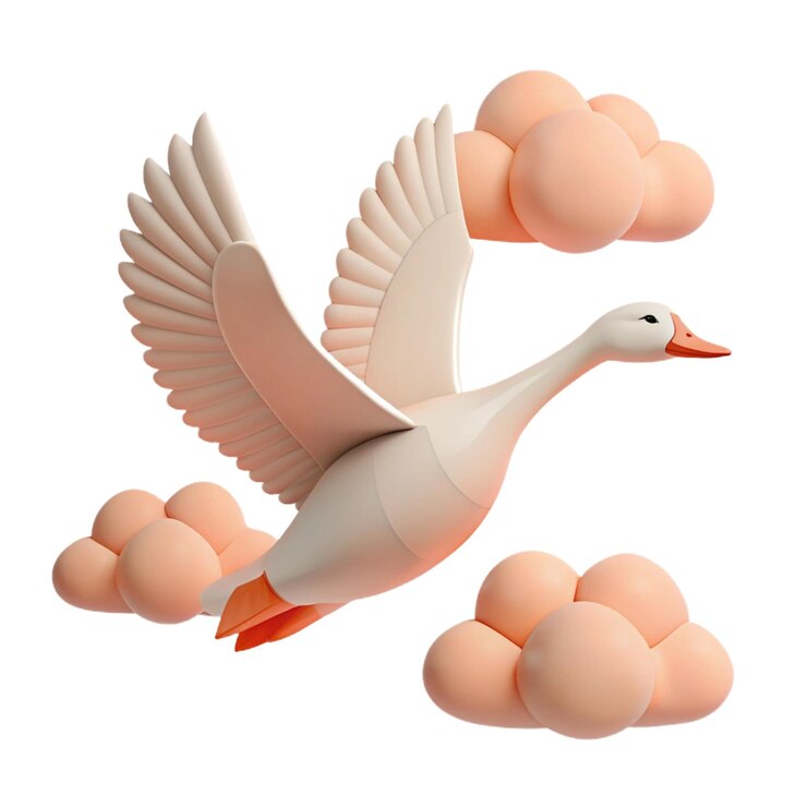 PSD un pato con alas que dicen patitos