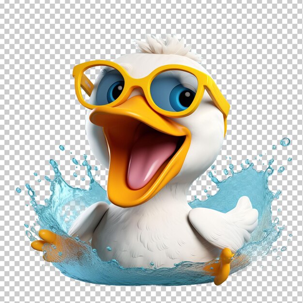 El pato divertido ilustración 3d png