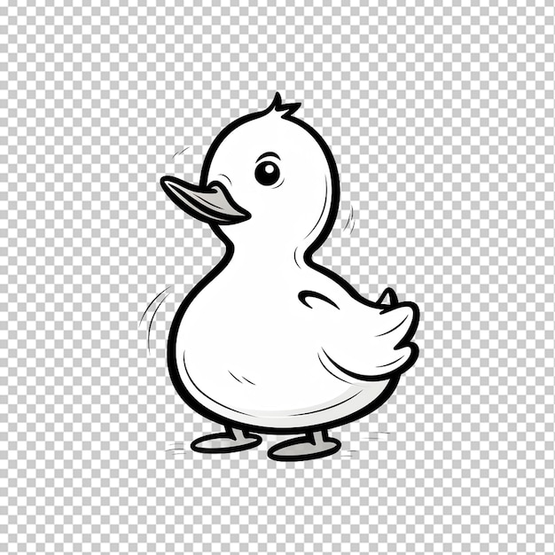 Pato em doodle estilo simples png