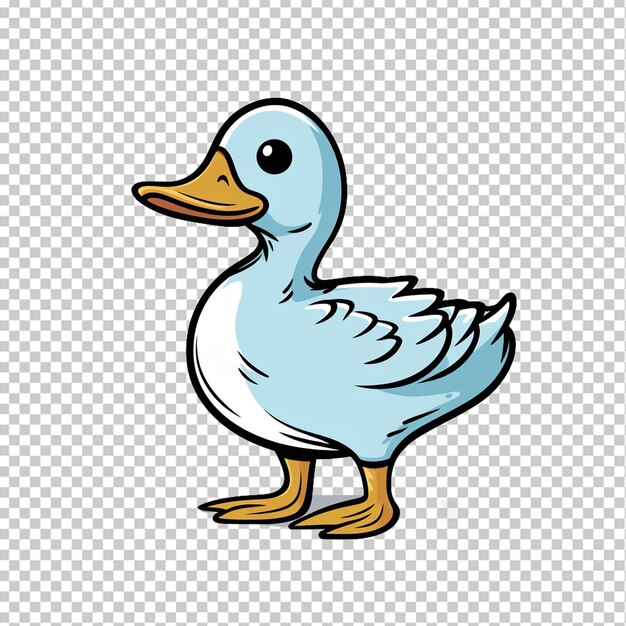 PSD pato en el estilo doodle simple png