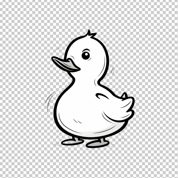 PSD pato en el estilo doodle simple png