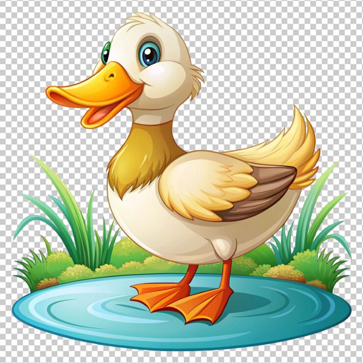 PSD el pato en la ilustración de la escena