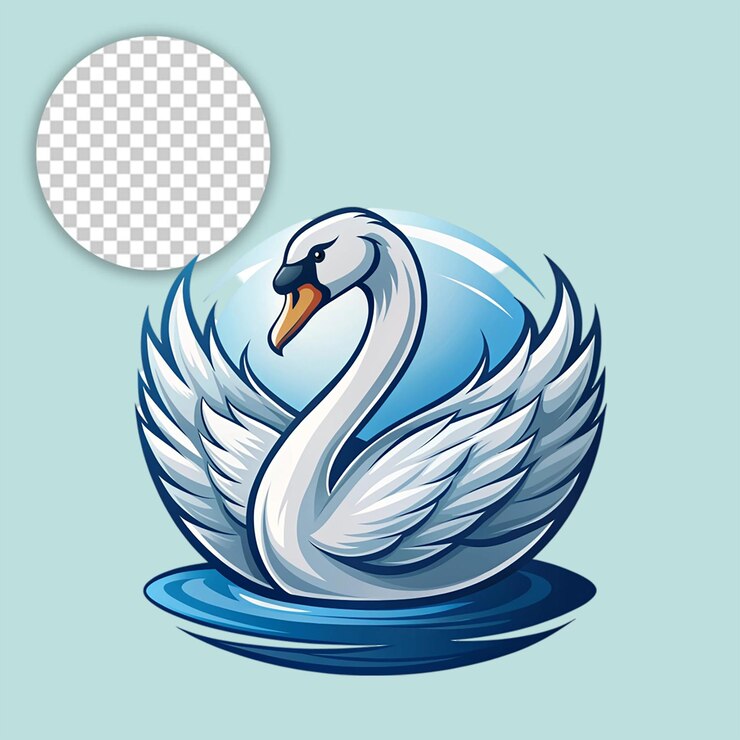 PSD pato sobre un fondo transparente