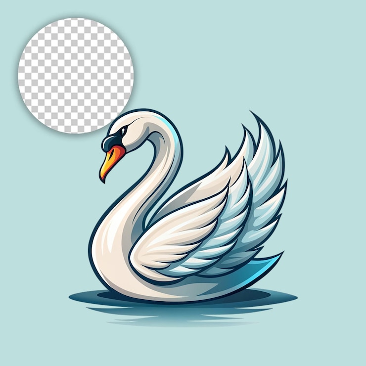 PSD pato sobre un fondo transparente
