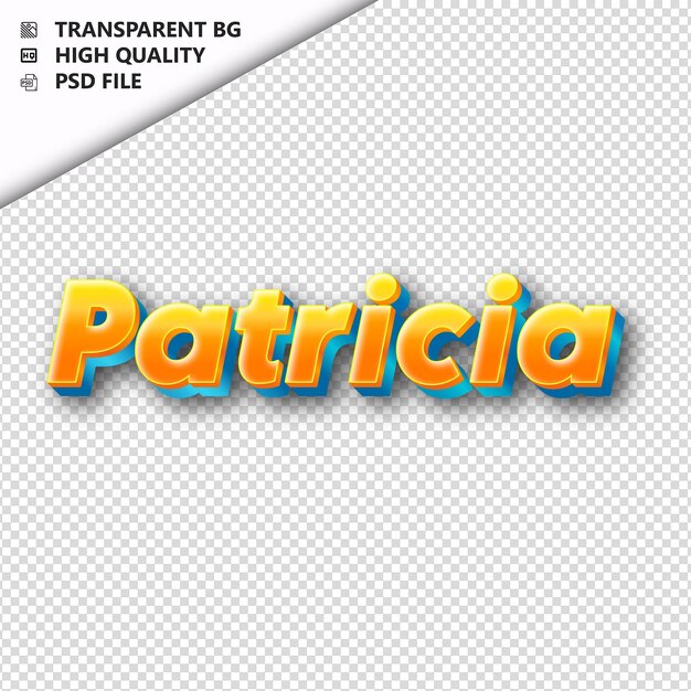 PSD patriciamade a partir de texto laranja com sombra transparente isolado