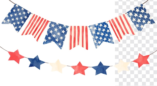 Patriotic Bunting e Star Garland para o Dia da Independência
