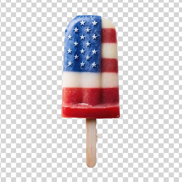 PSD patriotic popsicle com bandeira americana isolada em fundo transparente