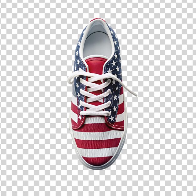 PSD patrióticos sapatos de bandeira americana isolados em fundo transparente