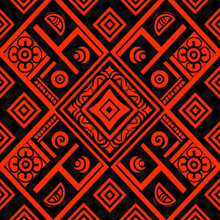 PSD un patrón abstracto negro y rojo con la palabra cita en rojo