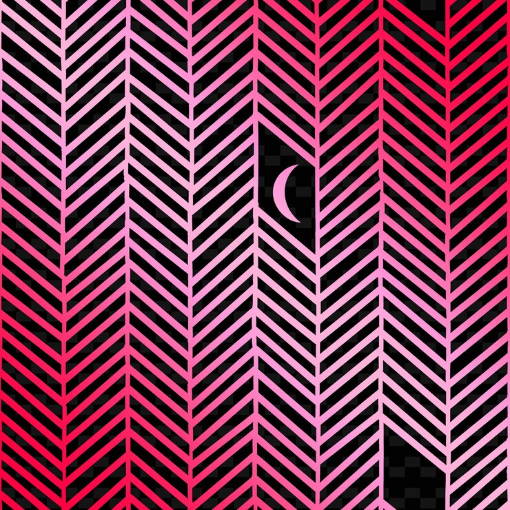 PSD patrón aristocrático de herringbone con icono de luna y zigzag l arte de contorno abstracto inspirado en la naturaleza