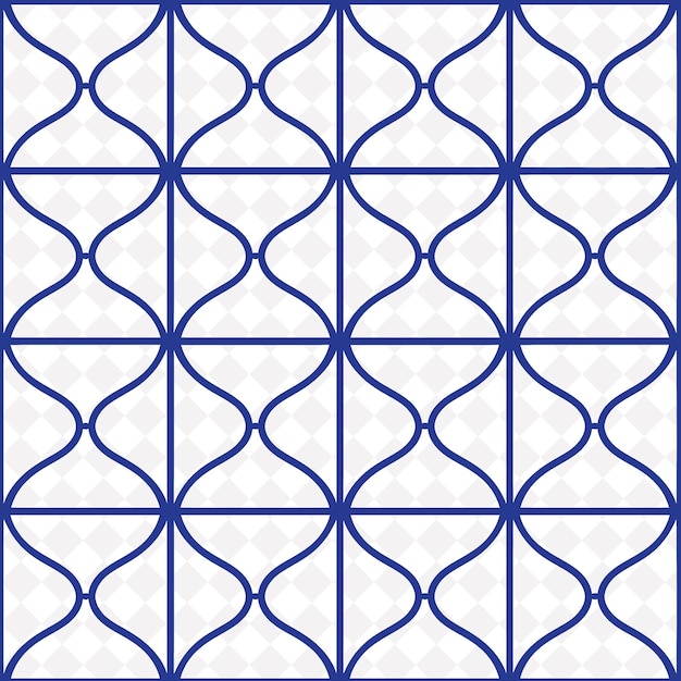 un patrón azul y blanco con formas geométricas sobre un fondo blanco