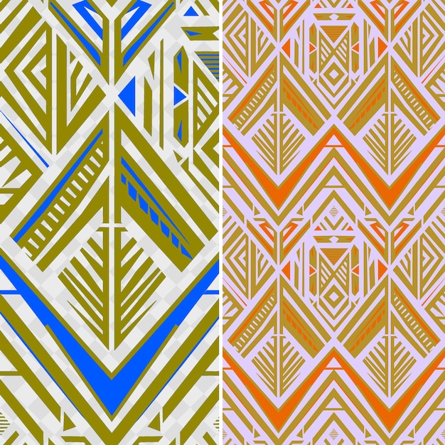 el patrón azul y naranja es de la colección de diseños