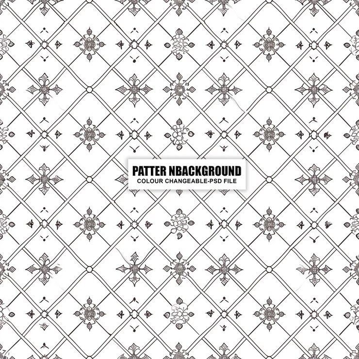 PSD patrón sin costuras con un elegante fondo geométrico floral ornamental vintage