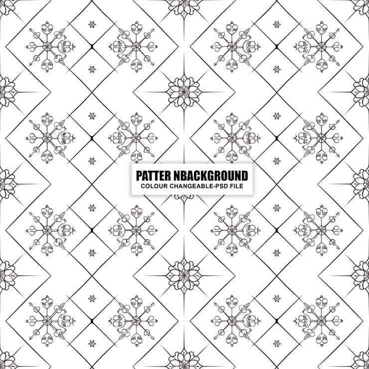 PSD patrón sin costuras con un elegante fondo geométrico floral ornamental vintage