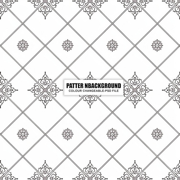 PSD patrón sin costuras con un elegante fondo geométrico floral ornamental vintage